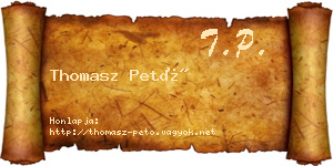 Thomasz Pető névjegykártya
